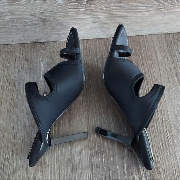 ZARA NEOPRENE HIGH-HEEL SANDALS SLIP ON BLACK SIZE 6 - Picture 9 of 11